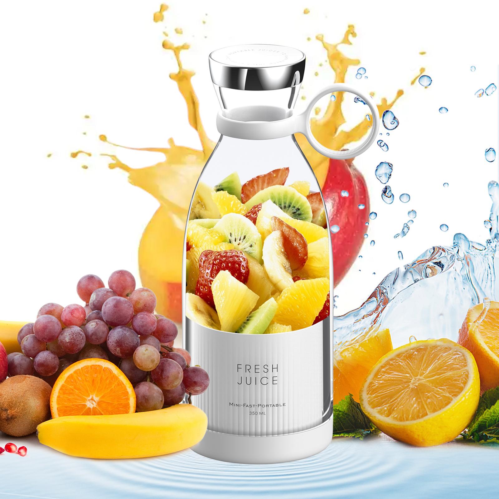 Máy xay sinh tố mini mini cầm tay 350ml Cup Juicer không dây sạc 4 lưỡi làm sinh tố, nghiền thức ăn cho trẻ em