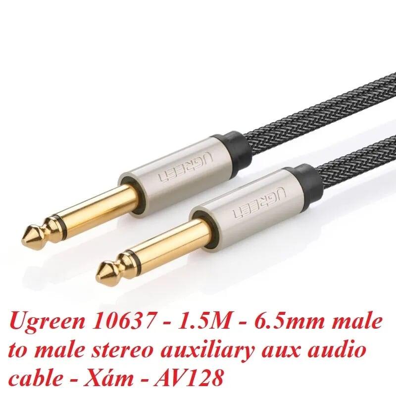 Ugreen UG10637AV128TK 1.5M màu Đen Cáp âm thanh 2 đầu 6.5mm dương cao cấp - HÀNG CHÍNH HÃNG