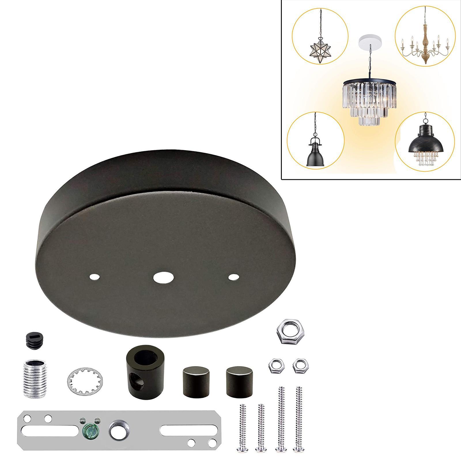 Ceiling Canopy Kit Pendant Covers Base Chandelier Black