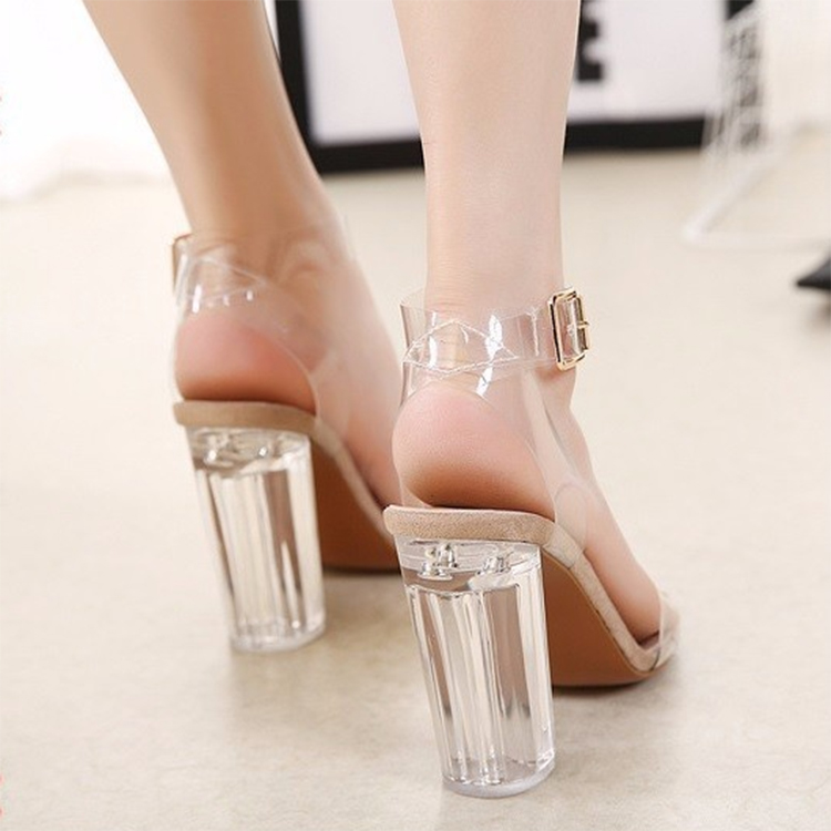 Giày Sandal Cao Gót Trong Suốt - Trong Suốt (Size