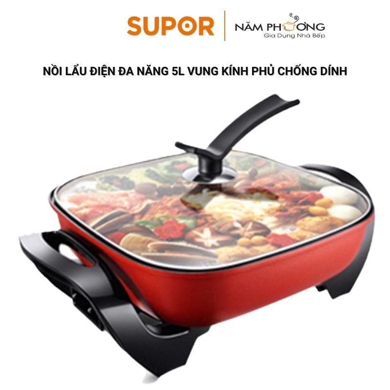 (HÀNG CHÍNH HÃNG) Nồi lẩu điện Fast Cooking Supor H30FK802VN-136 - 5L, 1360W