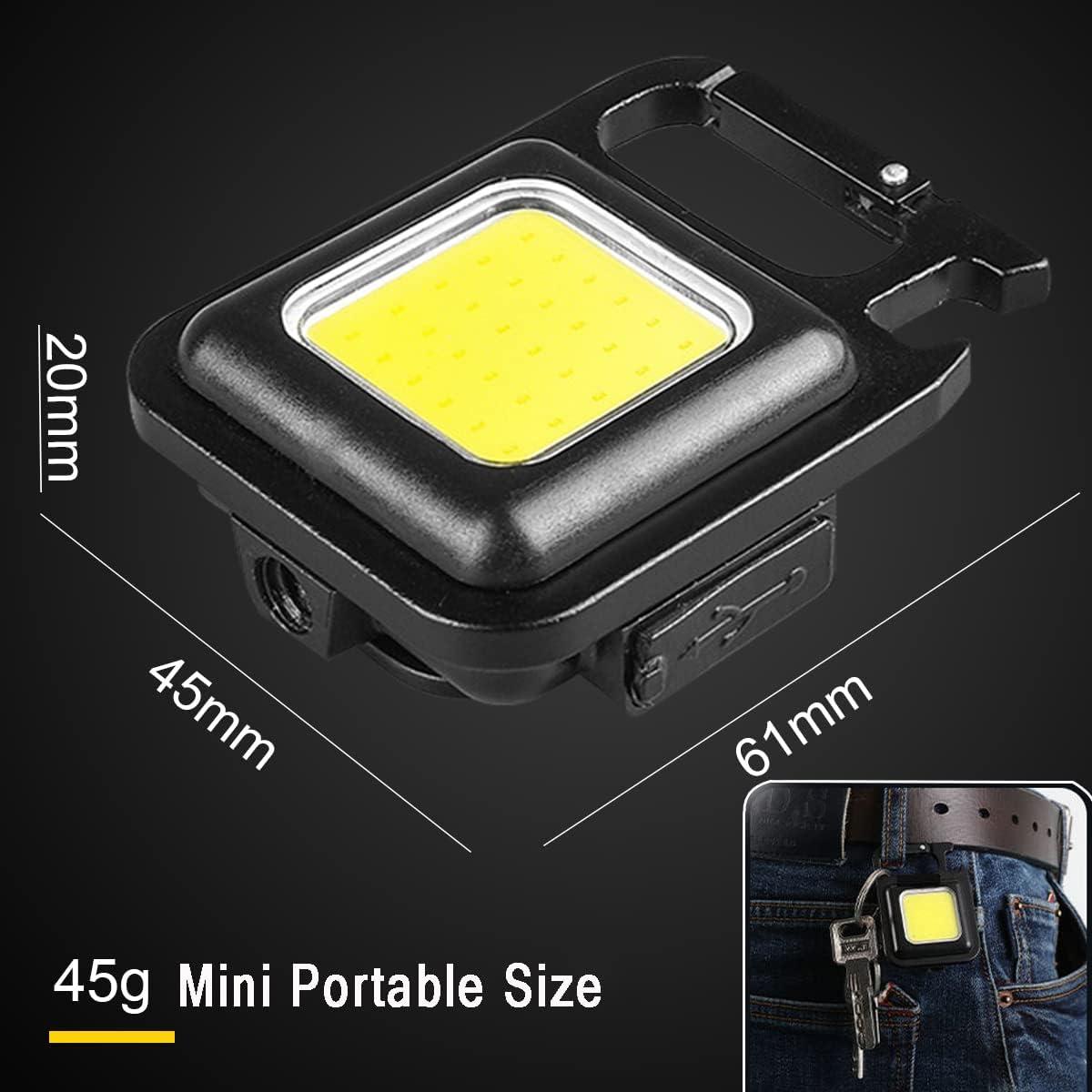 Đèn làm việc kiểm tra LED có thể sạc lại mini 800 Lumens Đèn pin cầm tay từ tính COB Móc khóa nhỏ chống nước để chiếu sáng khẩn cấp Sửa chữa cắm trại