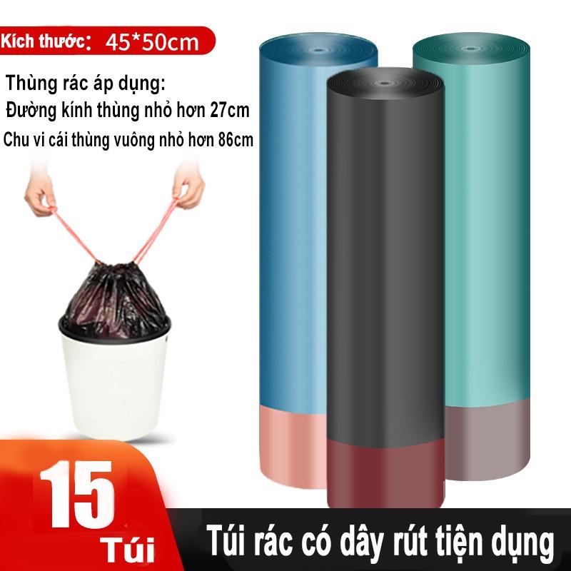 Túi đựng rác có dây rút JIASHI tiện ích sử dụng size 45x50cm sinh học thân thiện môi trường 15 túi/ 1 cuộn