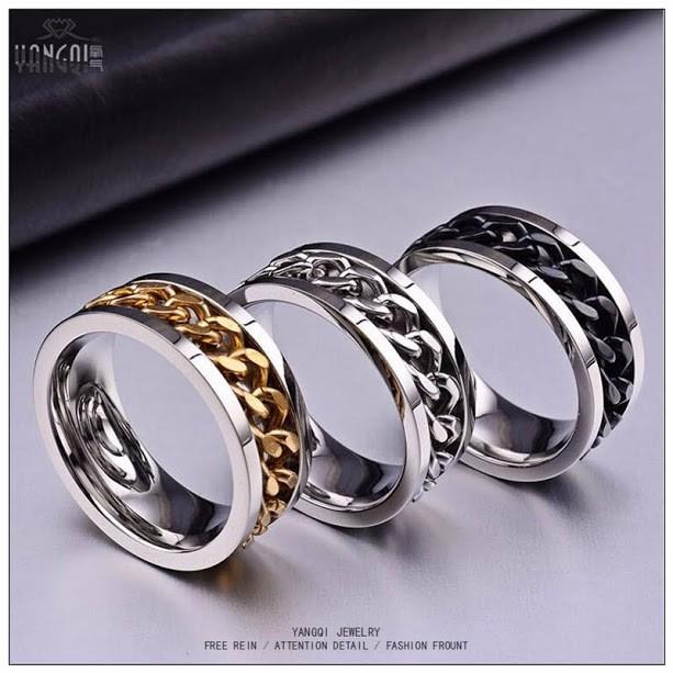 Nhẫn nam titan xích xoay NN10