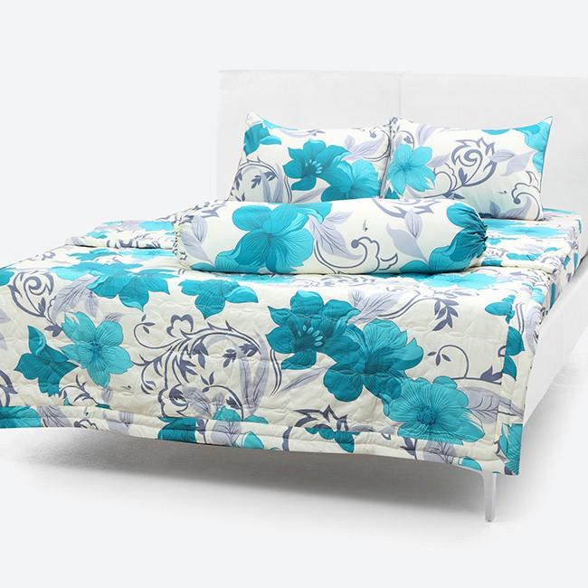 Bộ Drap Cotton Thắng Lợi Kèm Mền Chần Gòn 5 món
