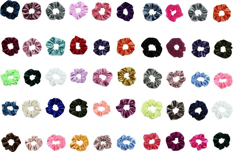 50 Cái Lông Nhung Scrunchies Thun Tóc Mềm Bobble Dây Buộc Tóc