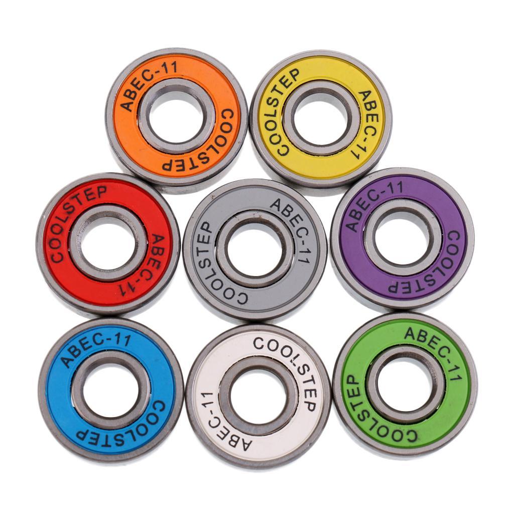 7x8pc Skateboard Bearings Durable Longboard Bearings Scooter Bearings ABEC-11