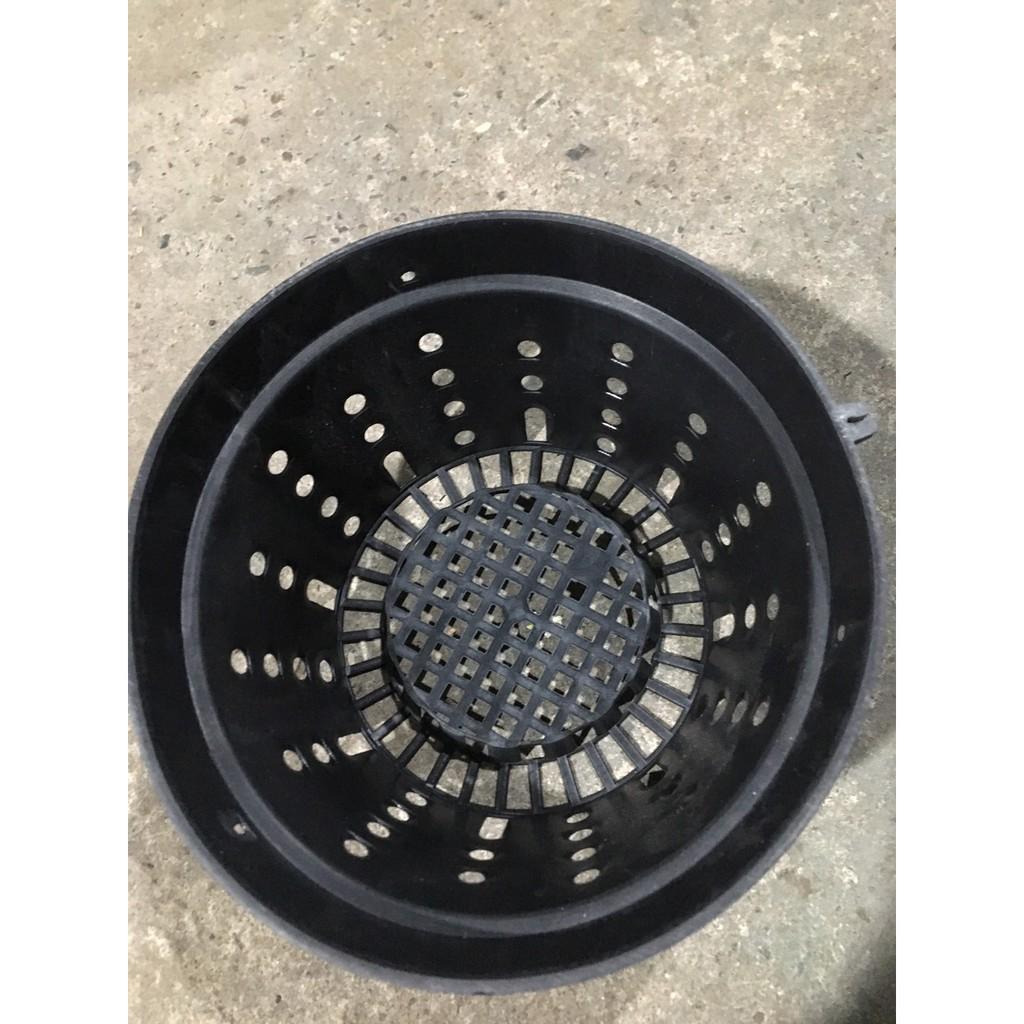 Combo 10 chậu nhựa đen trồng lan đường kính 25 cm lỗ tròn