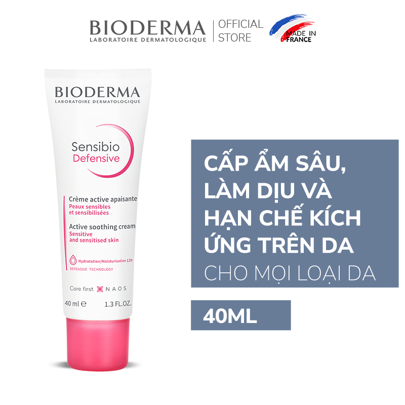 Kem dưỡng ẩm và làm dịu da, dành cho da nhạy cảm Bioderma Sensibio Defensive 40ml