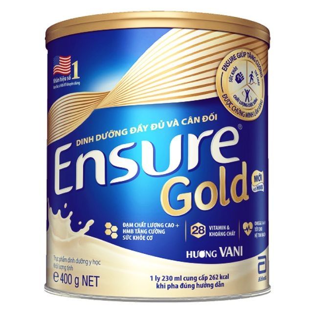 4 Hộp Sữa Bột Ensure Gold Hương Vani (400g)