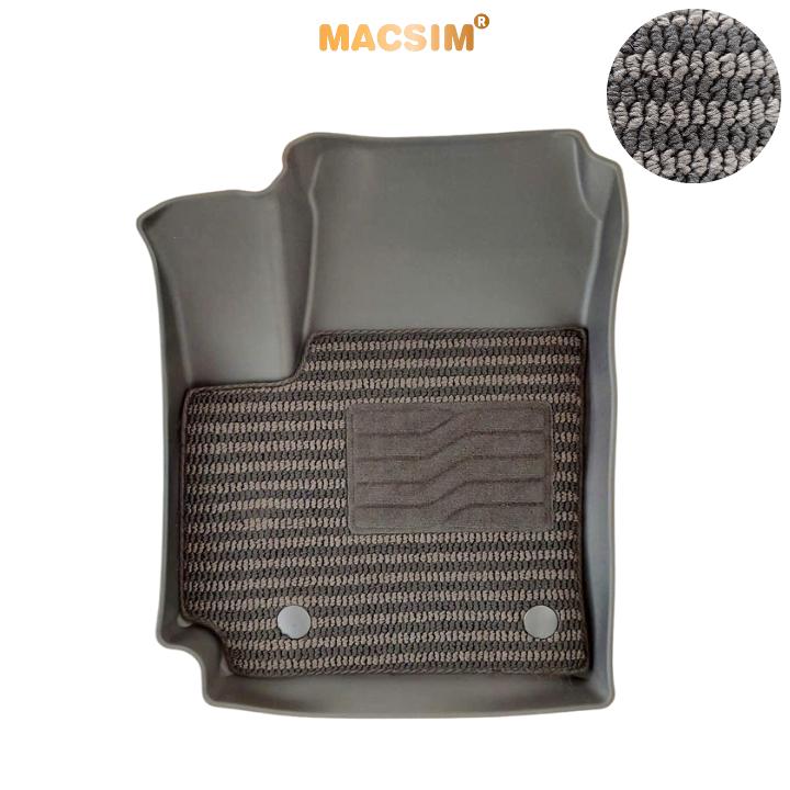 Thảm Lót Sàn 2 Lớp TPE Macsim Kia Sonet Chuẩn Form, Bền, Không Mùi (sd3 xám đen ct)