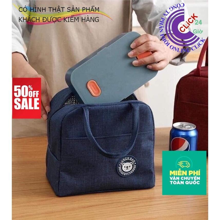 Túi Đựng Hộp Cơm Giữ Nhiệt Chống Thấm Nước Tiện Dụng Lunch Bag, Có Khóa Kéo - Hàng Cao Cấp