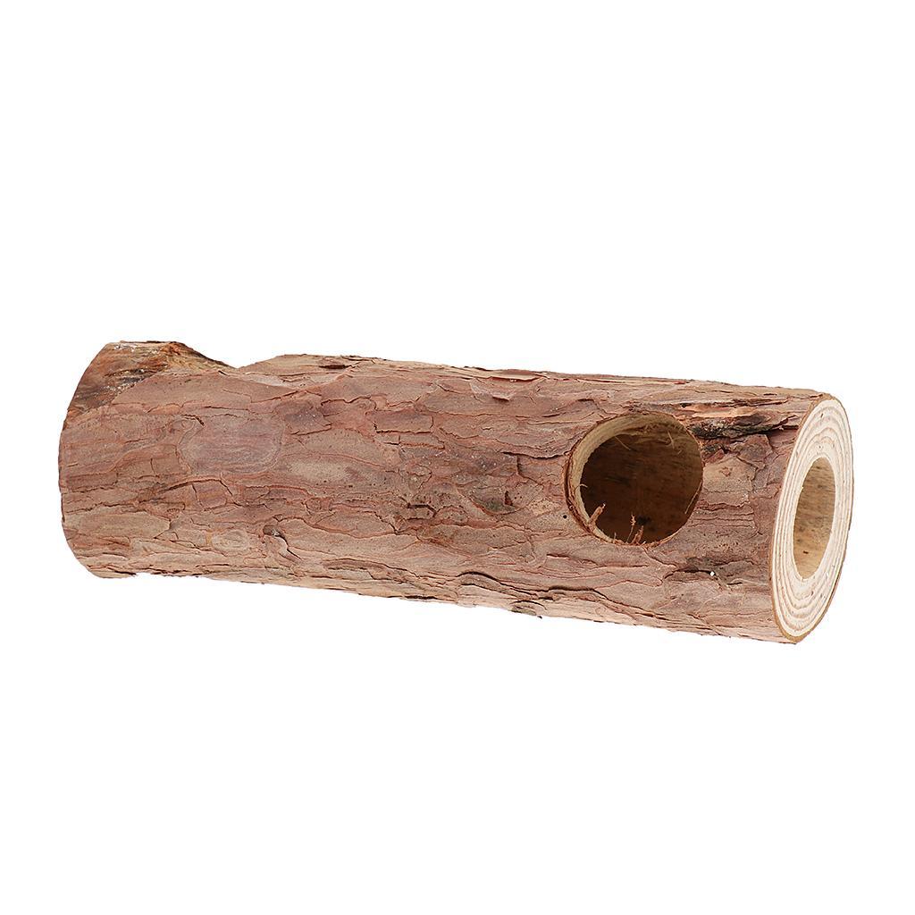 Pet Hamster Mice Gerbils Chinchilla Natural Wood Tunnel Toy Tube for Cage