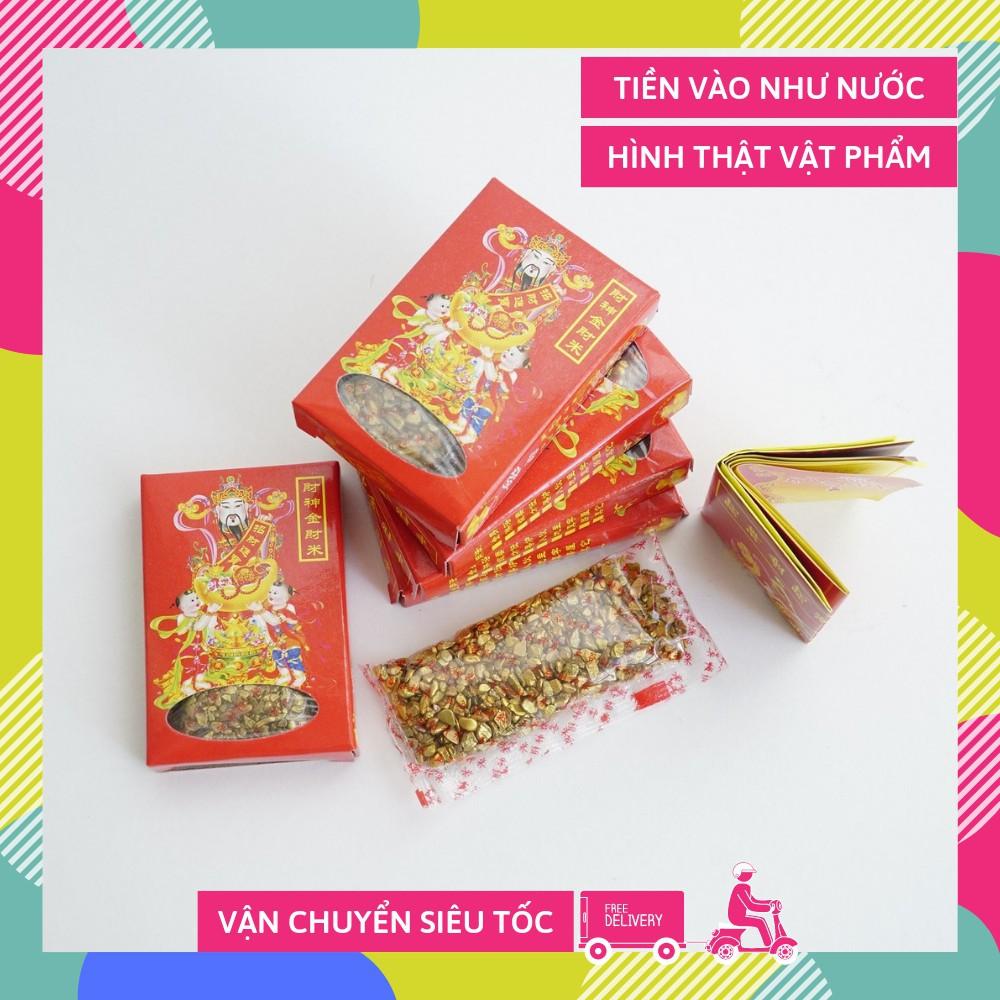 Combo 2 hộp gạo vàng may mắn để bàn thờ ông địa