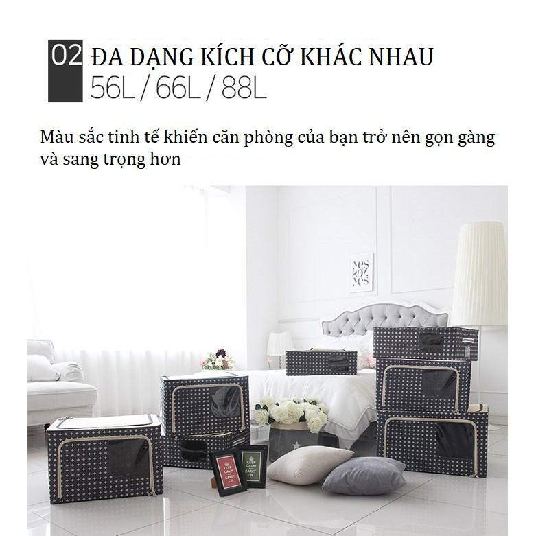 TÚI ĐỰNG QUẦN ÁO KHUNG THÉP ÁO 66L- LIVING BOX