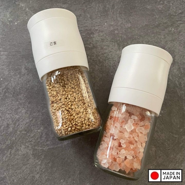 Lọ/ hũ xay tiêu cầm tay thủy tinh Echo Metal - Made in Japan