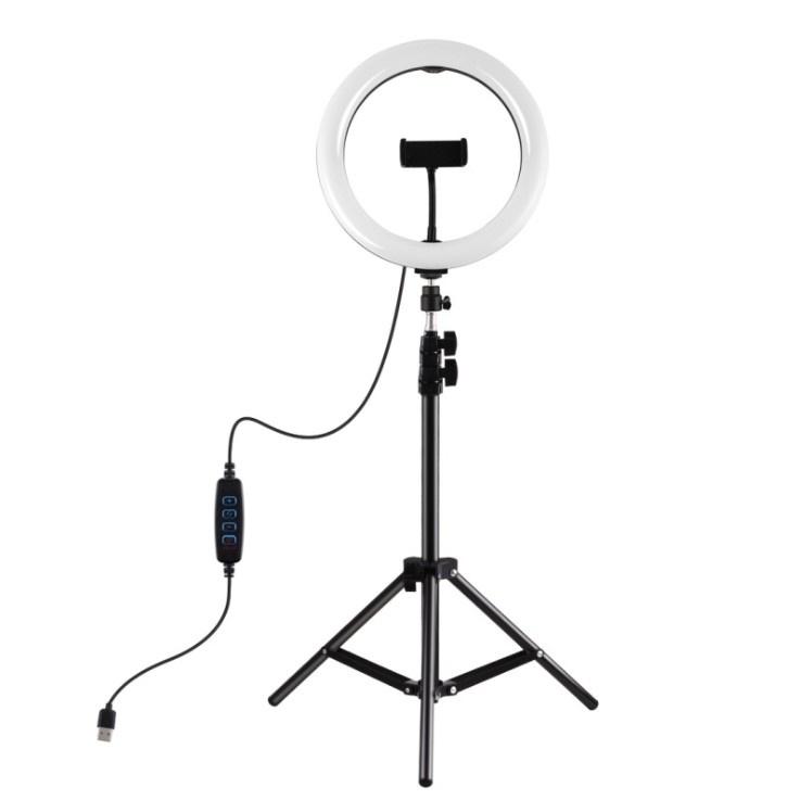Đèn Livestream size 36 cm + chân 2m1+3 kẹp ĐT + điều khiển , hỗ trợ chụp ảnh make up trang điểm nhiều chế độ sáng
