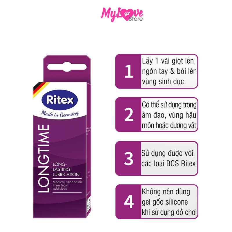 Gel bôi trơn RITEX LONGTIME kéo dài thời gian (TUÝP 60ML) JN-RITEX-LONGTIME