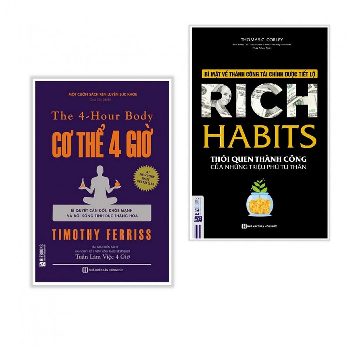Combo 2 cuốn sách: Cơ thể 4 giờ + Rich Habits - Thói Quen Thành Công Của Những Triệu Phú Tự Thân