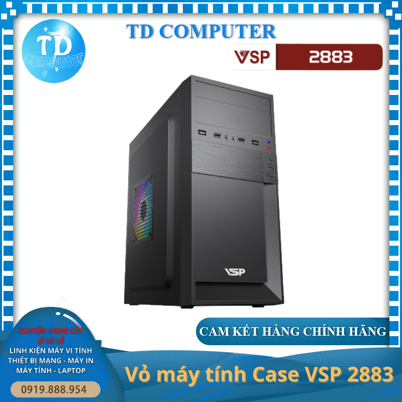 Vỏ máy tính Case VSP 2883 ~ không kèm FAN - Hàng chính hãng TECH VISION phân phối