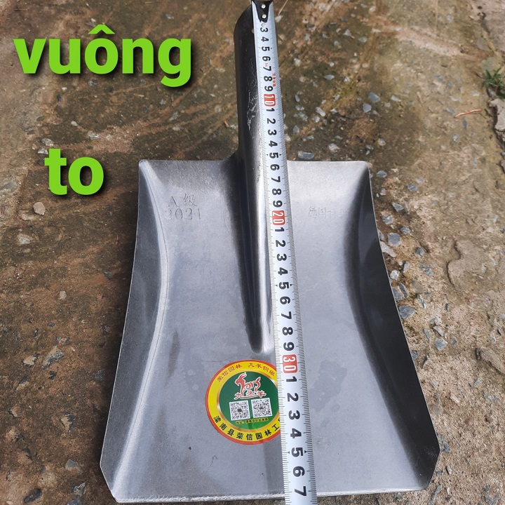 Xẻng Sắt Mũi Vuông Dày 1,5mm Xúc Đất, Xúc Cát Siêu Cứng