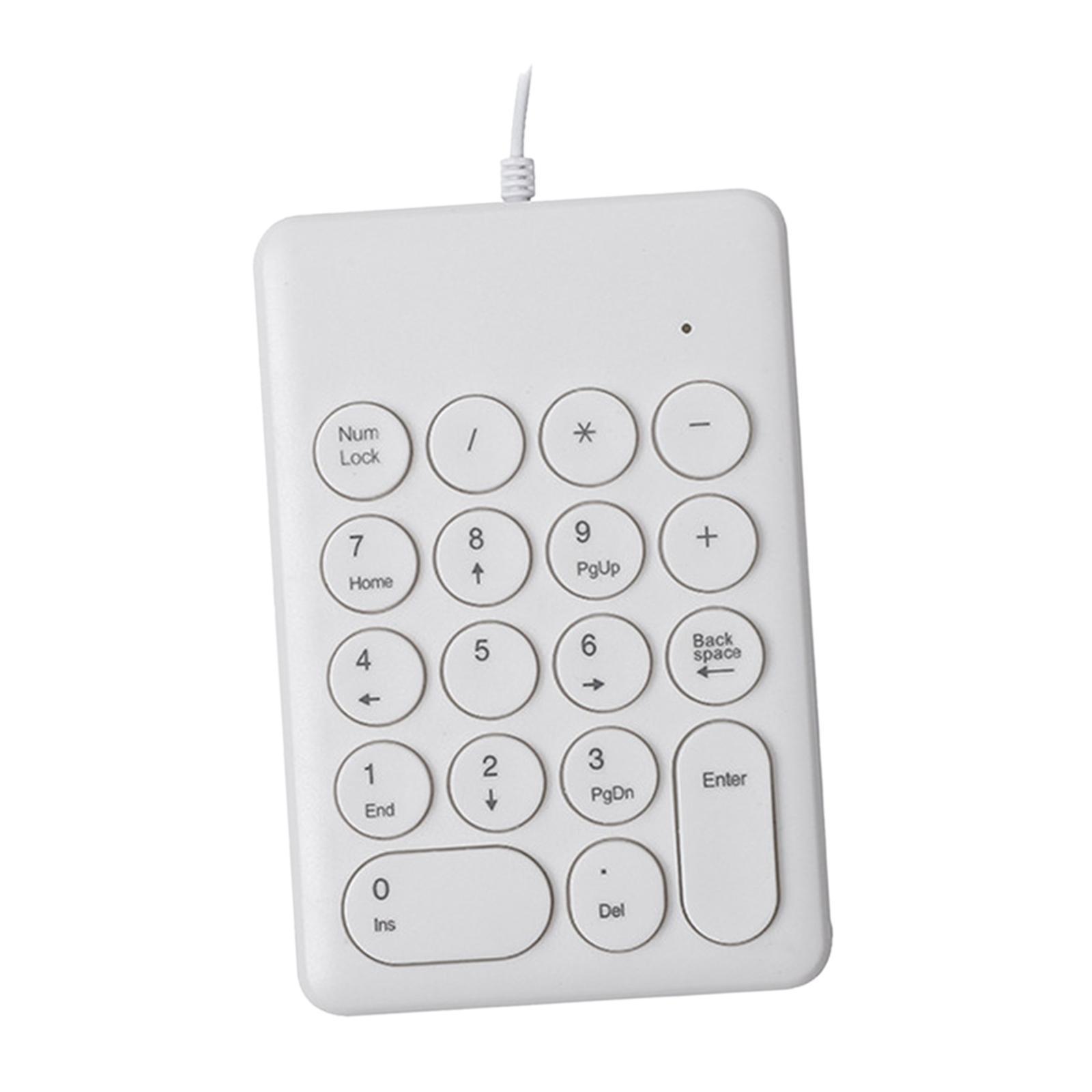 Portable Number Keyboard for Laptop Computers White