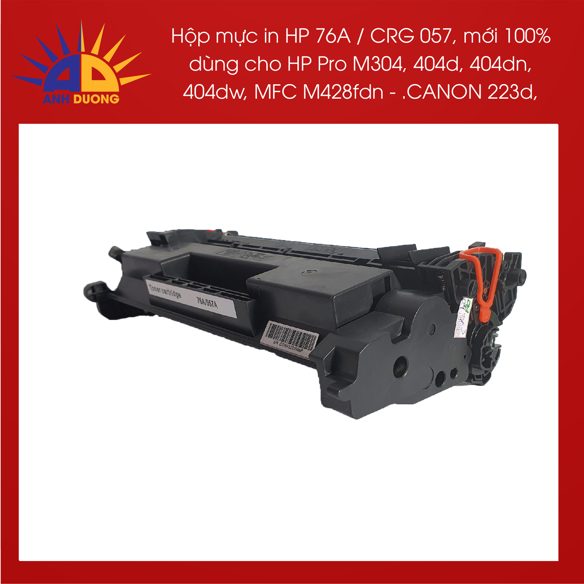 Hộp mực 76A/CF276A/CRG 057 dùng cho M304 404N 404D 404DN 404DW MFC M428FDN M428FDW 223D