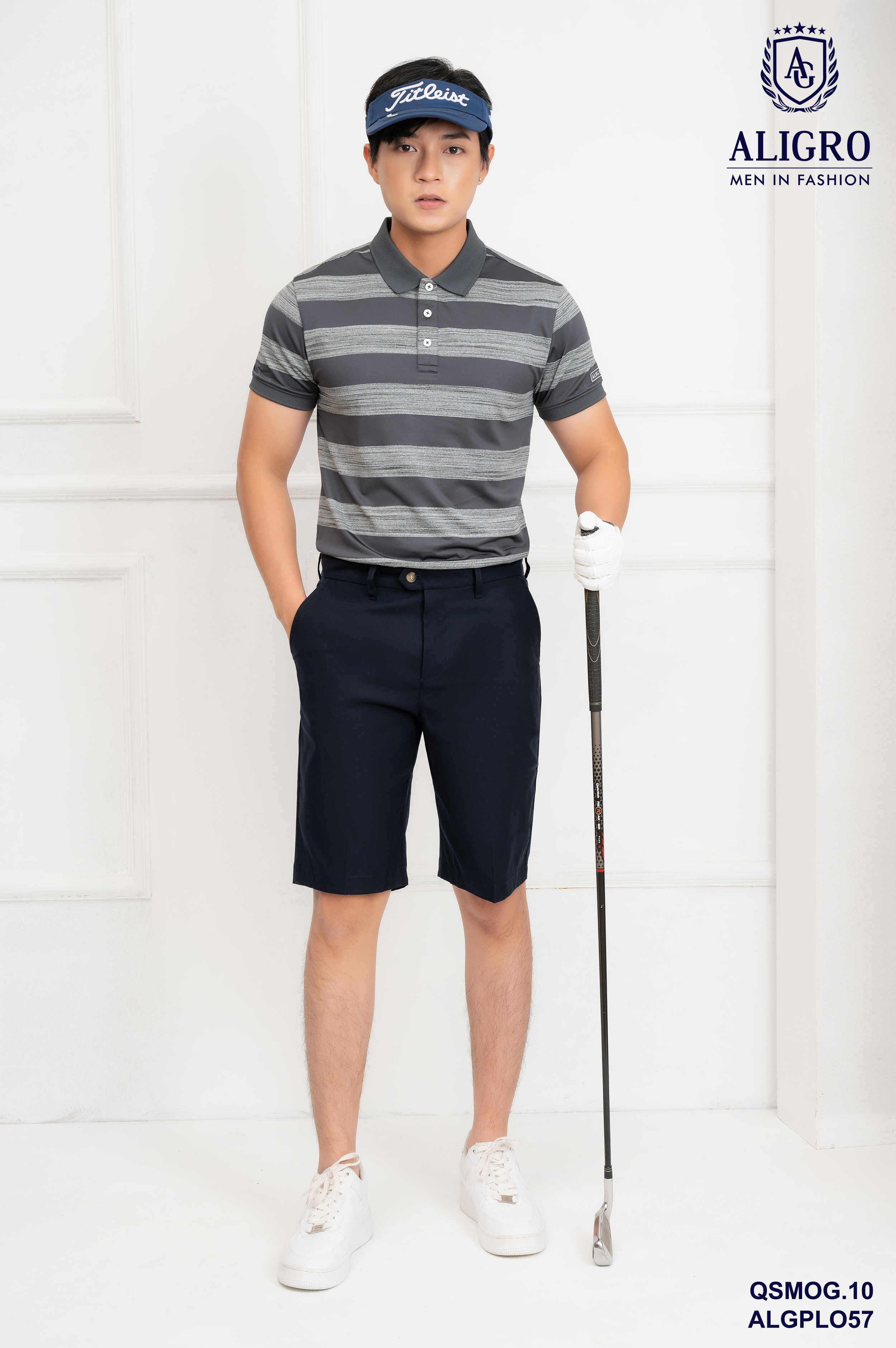 Quần short golf nam ALIGRO nhiều màu chất vải co giãn chống nhăn cực tốt, thoáng khí, thấm hút tốt QSMOG.10