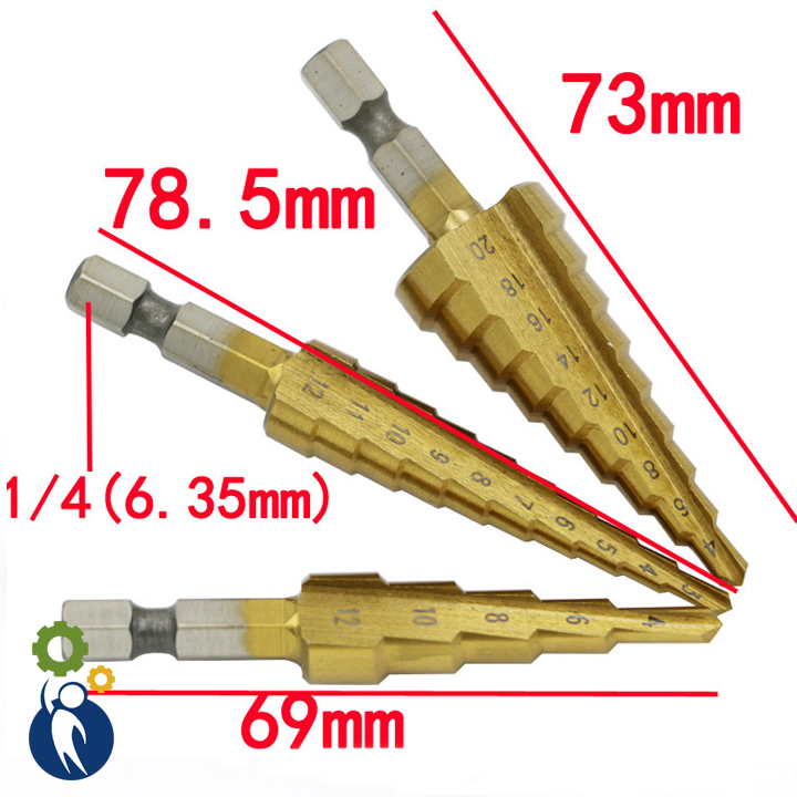 1 Cái Mũi Khoan Tháp Chuôi Lục Giác - 10 Bước 3-12mm