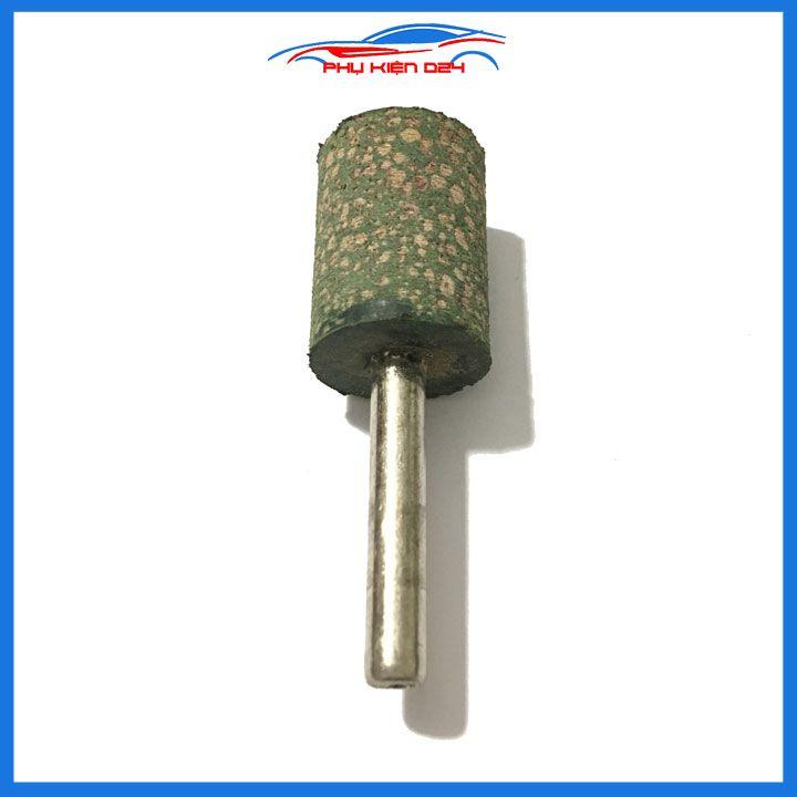 Mũi mài cao su xanh hình trụ trục lắp 6mm đánh bóng gỗ nhựa thạch cao