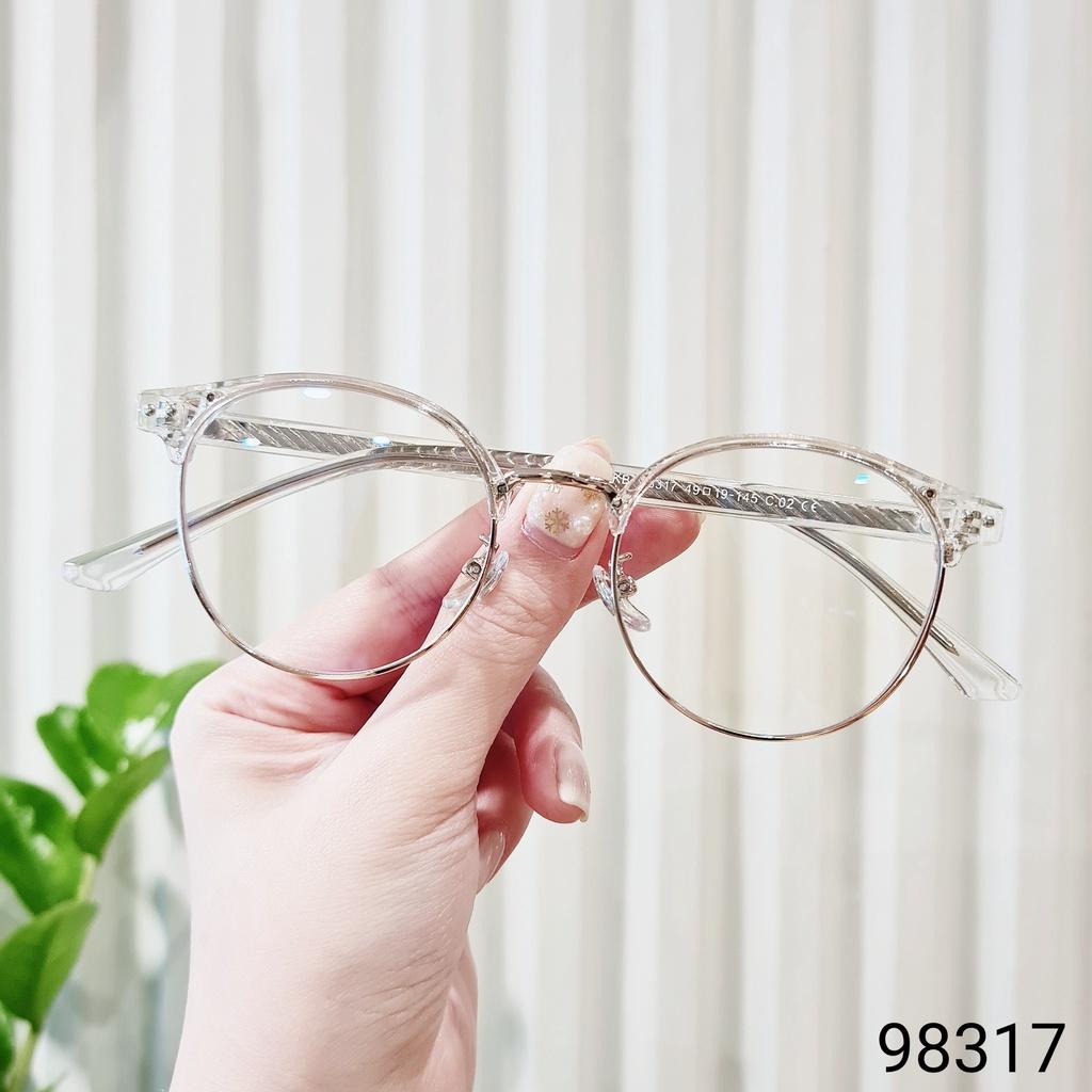 Gọng kính cận cao cấp nam nữ mắt tròn LILYEYEWEAR thiết kế phong cách màu sắc thời trang 98317