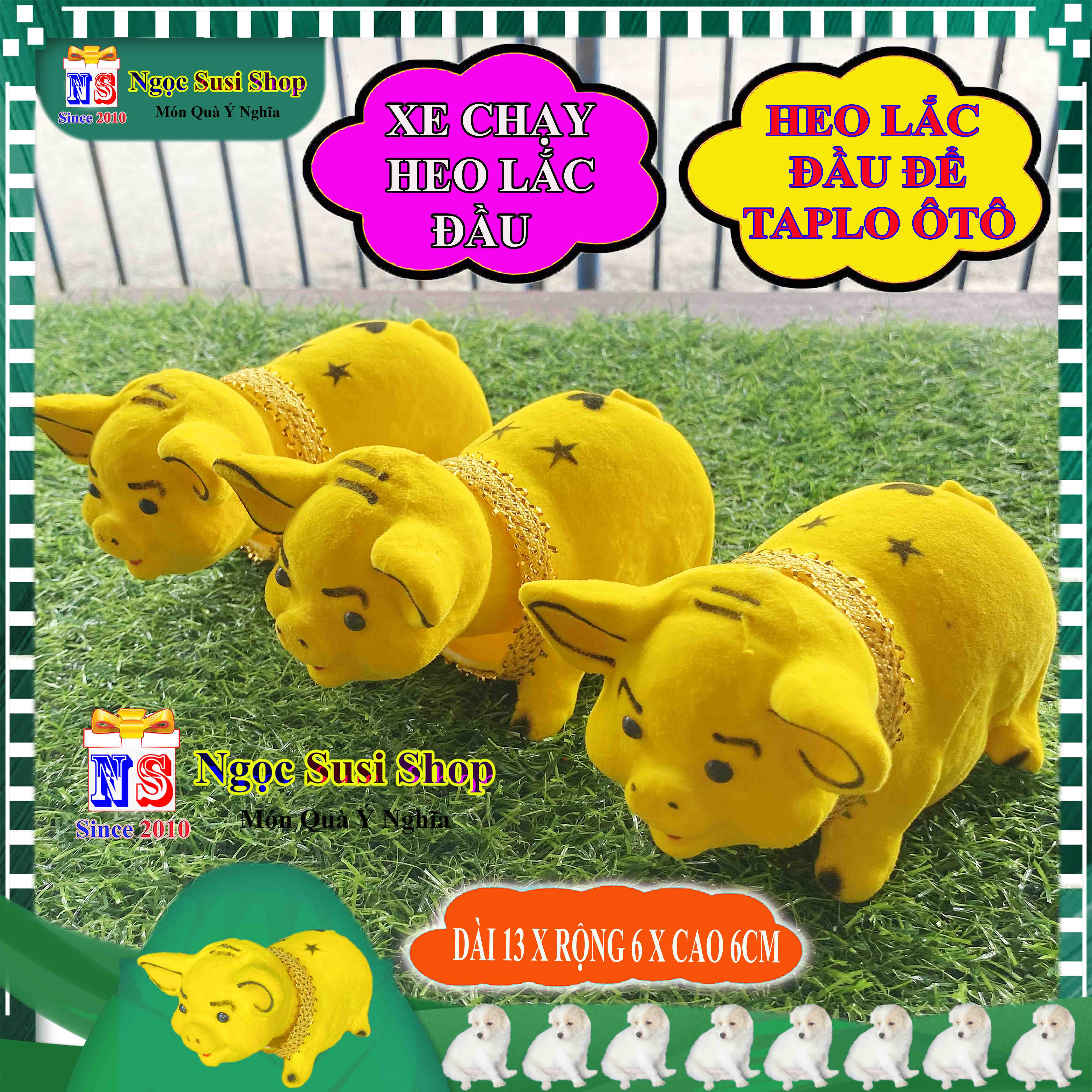 CON HEO LẮC LƯ ĐẦU ĐỂ TRANG TRÍ TAPLO Ô TÔ XE HƠI SIÊU CƯNG - XE CHẠY CON HEO SẼ LẮC LƯ ĐẦU