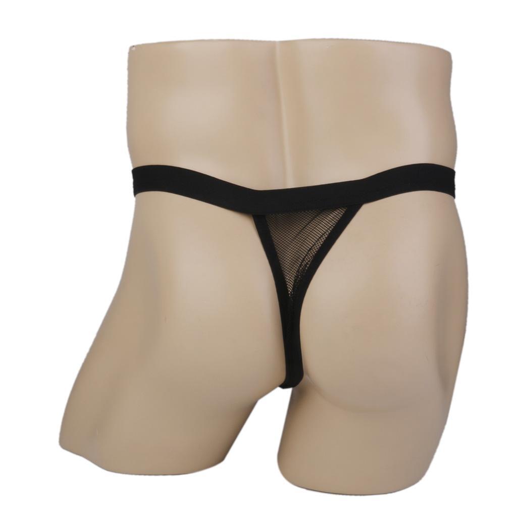 2pcs Men's Underwear T-Back Lingerie Briefs G-string See Through Thongs