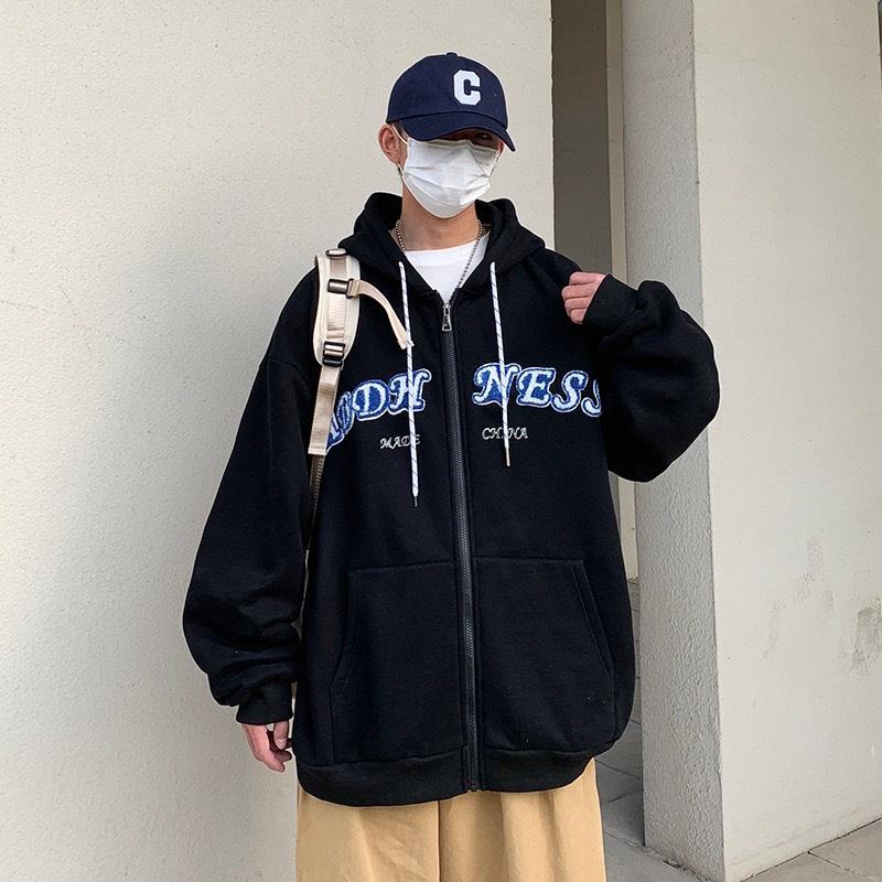 Áo khoác áo hoodie NESS nỉ bông form rộng unisex nam nữ