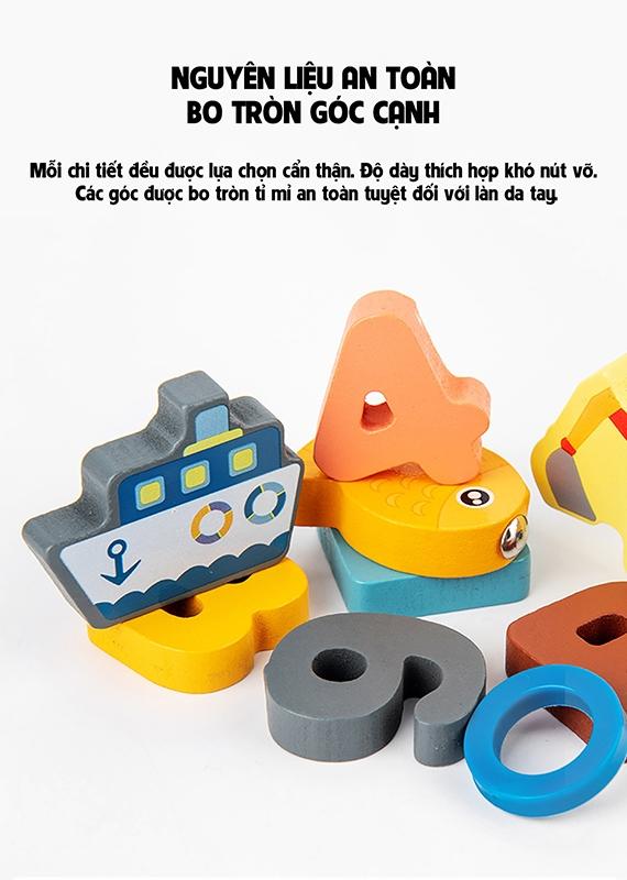 Bảng Học Tập Đa Năng Bằng Gỗ - Đếm Số Và Câu Cá - Tùng Phát G-135