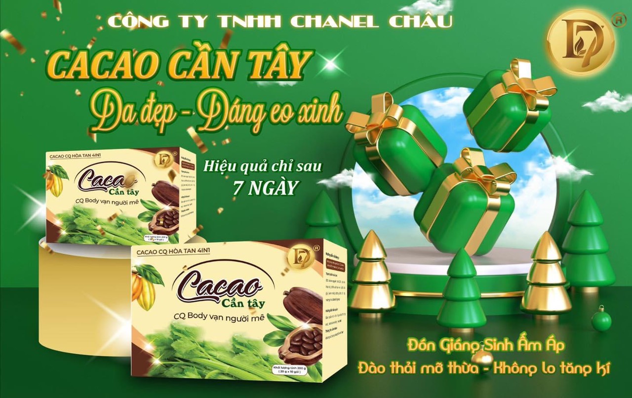 3 hộp Cacao cần tây hỗ trợ giảm cân CQ HOA TAN 4IN1 Thái Lan