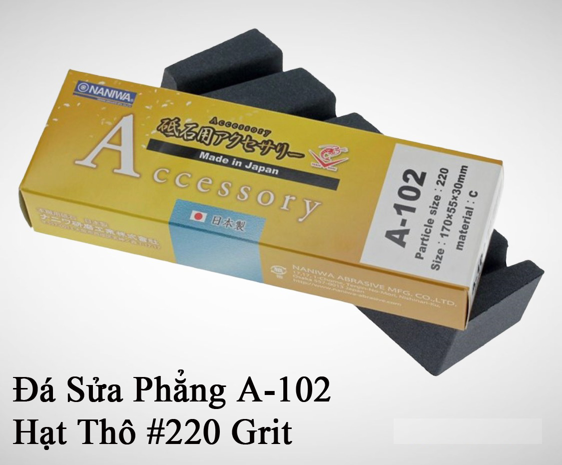 Đá Sửa Phẳng Bề Mặt Đá Mài Nhật Bản Naniwa Hạt Thô #220, Mã A-102, Kích Thước 170X55X30 - TsubameSanjo Japan Shop