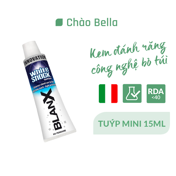 Tuýp Nhỏ 15ML Kem Đánh Răng Làm Trắng Răng BLANX White Shock Instant White Minisize