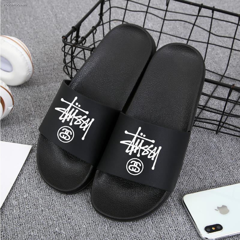 Dép Quai Ngang In Chữ Stussy Phong Cách Harajuku Cho Cặp Đôi