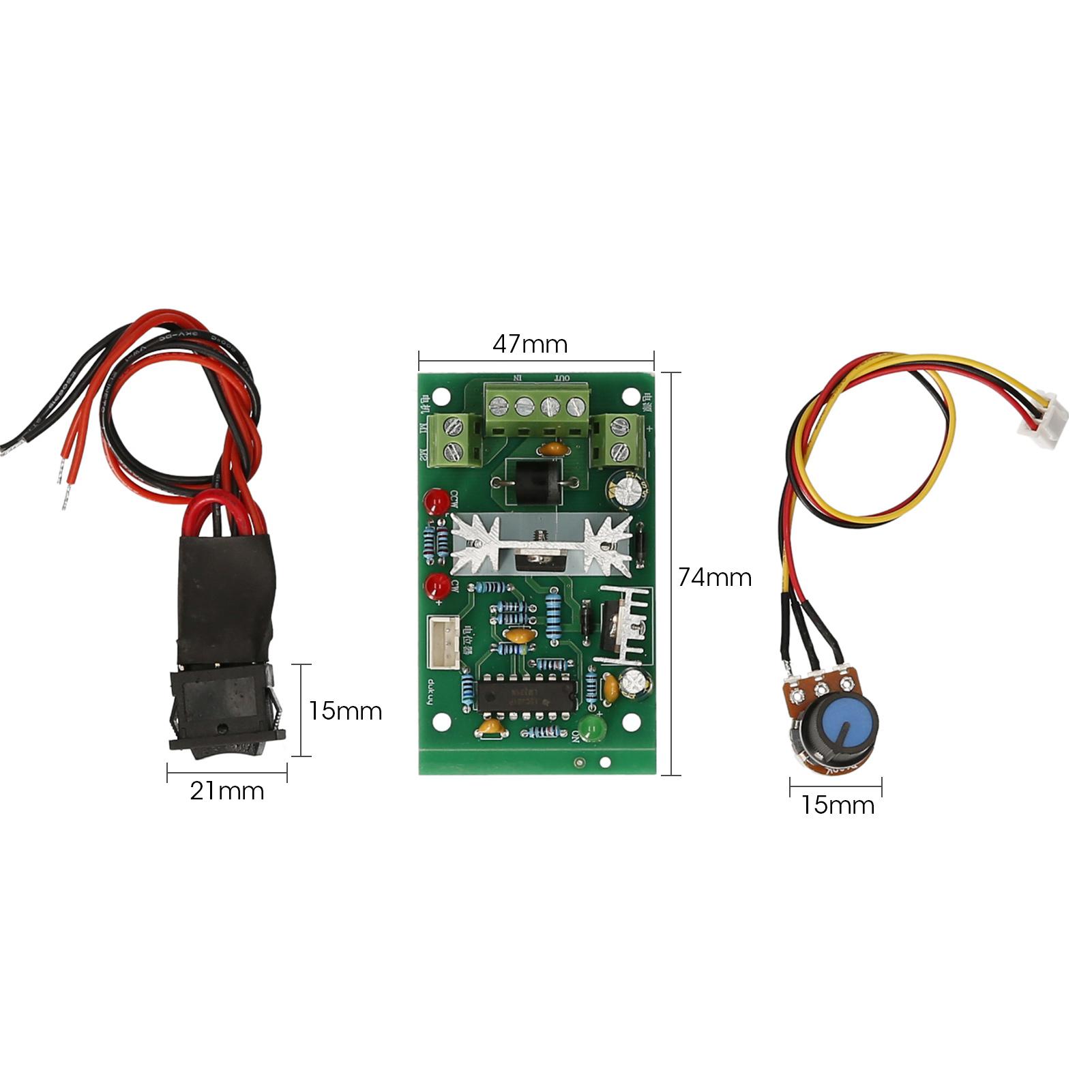 PWM DC Motor Speed Controller Module 6V 12V 24V 30V Adjustable Reversible Motor Speed Regulator Reversing Switch