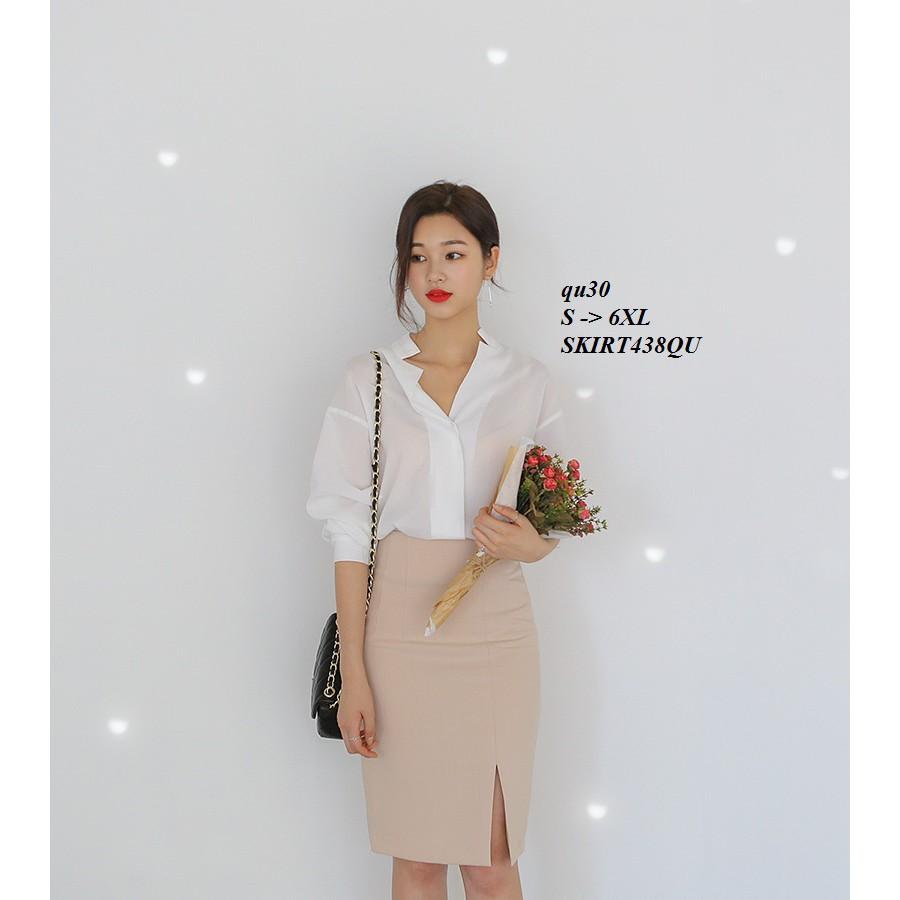 SKIRT354 CHÂN VÁY BÚT CHÌ CÔNG SỞ XẺ TÀ