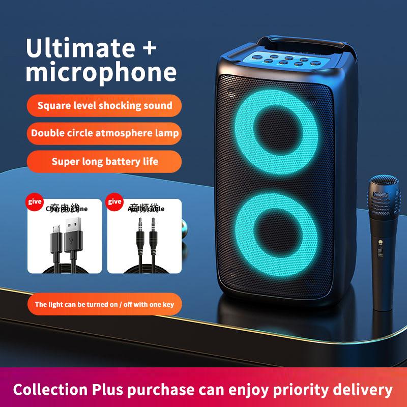 Âm thanh Bluetooth Home Loa siêu trầm đôi Loa âm thanh nổi 3d Square Dance Cửa hàng ngoài trời Không dây chuyên dụng Mới nhỏ Màu sắc: cam