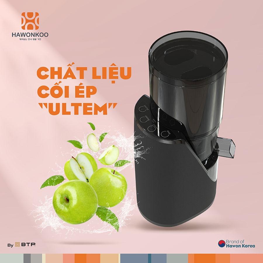 Máy Ép Chậm Hawonkoo SJH-045-BA, Công Suất 200W Màng Lọc 2 Lớp Ép Kiệt Bã Rau Củ Quả, Hàng Chính Hãng