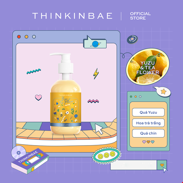 Sữa dưỡng thể Thinkinbae hương Trái Yuzu & Hoa Trà Trắng 300ml
