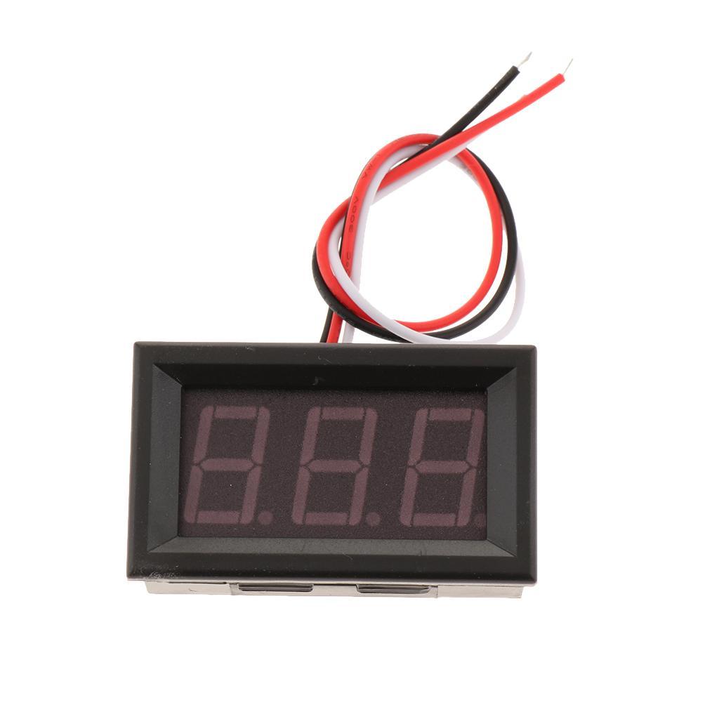 DC 0-30V 3-wire Voltage Meter LED Digital Voltmeter W/ Reverse Protection