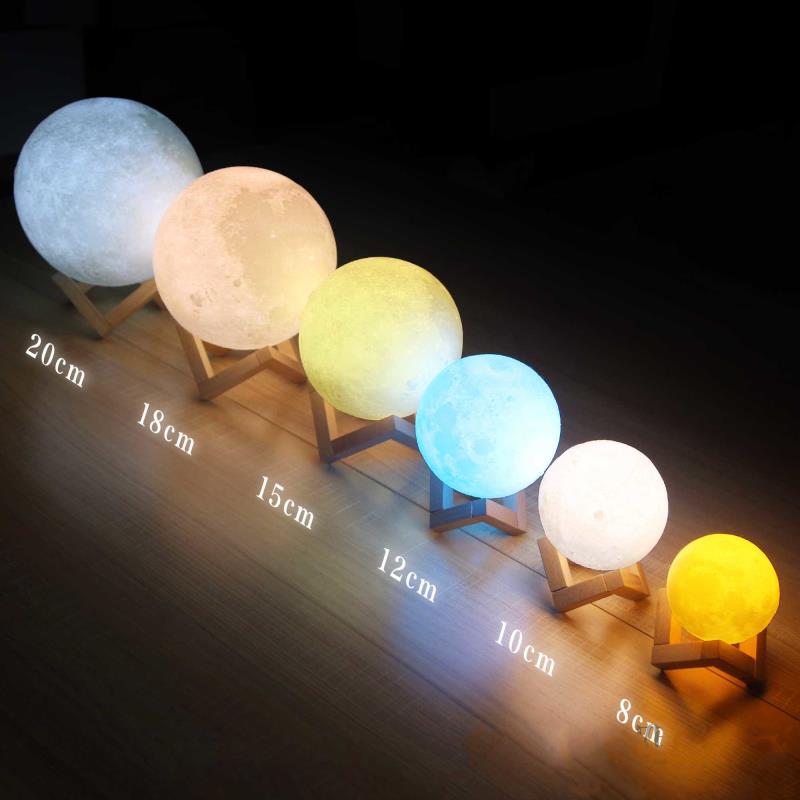 Đèn ngủ mặt trăng Moon Light 3D - đổi 7 màu - 15cm