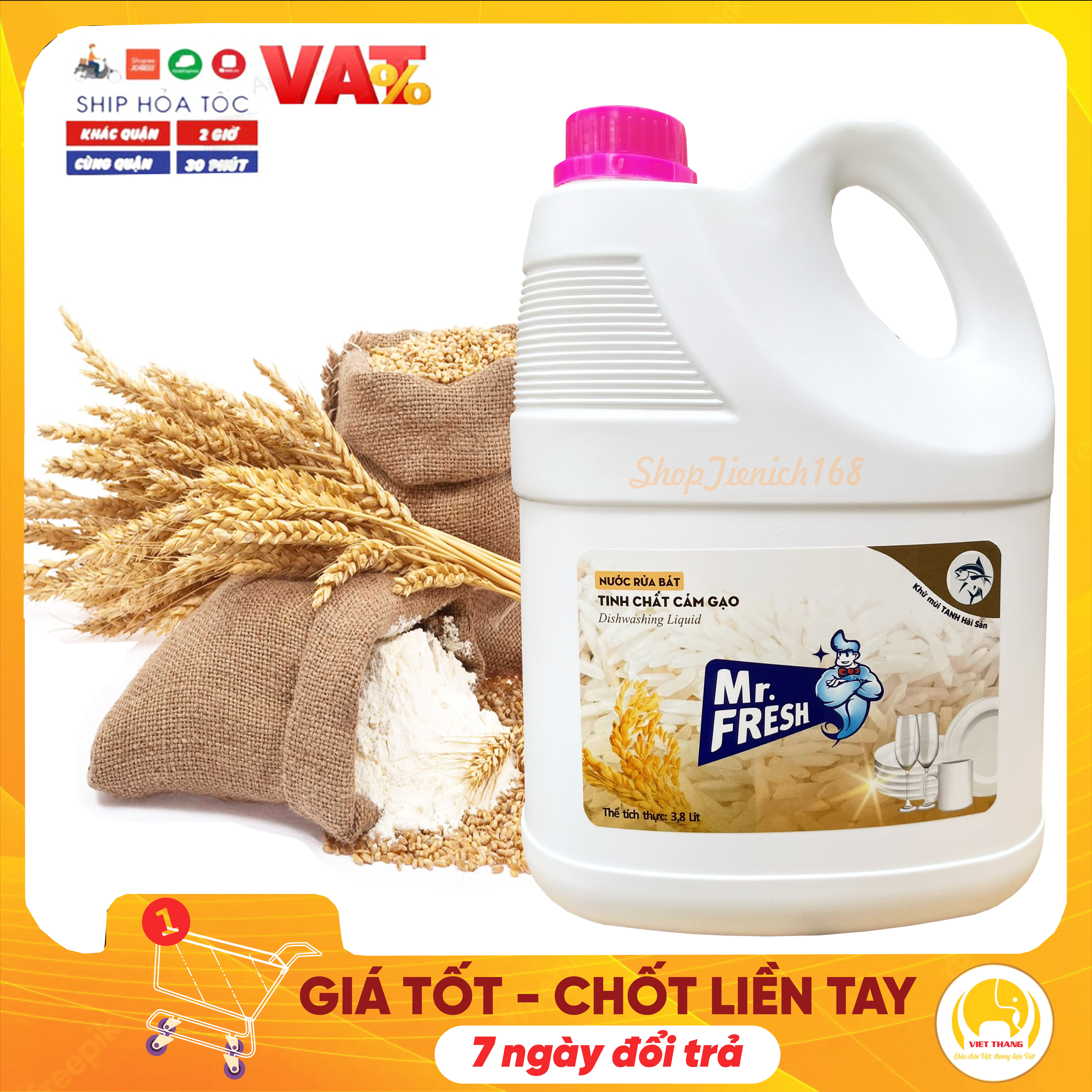 Nước rửa bát đậm đặc Mr.fresh hương quế 3800ml