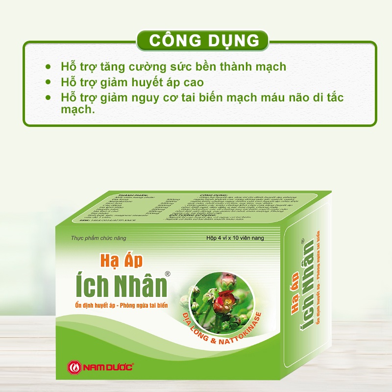 Hạ Áp Ích Nhân, Hỗ trợ hạ huyết áp, giảm nguy cơ huyết áp cao gây tai biến mạch máu não