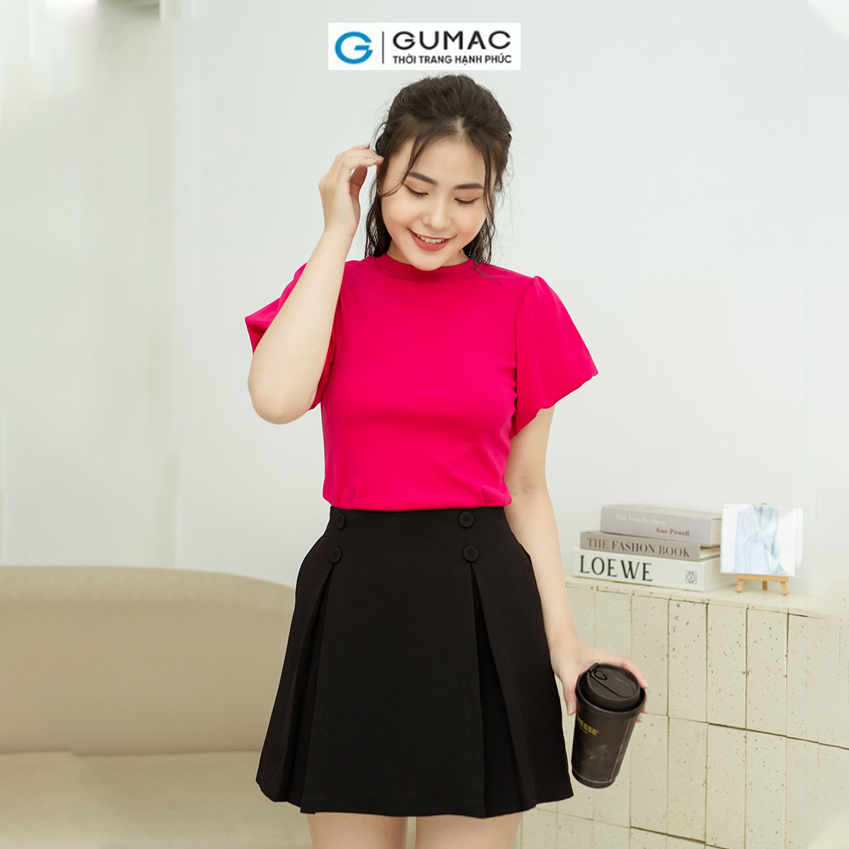 Quần váy đính nút GUMAC QD08057