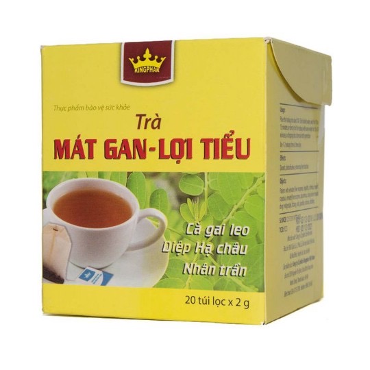 Trà mát gan lợi tiểu Kingphar , hộp 20 gói, thanh lọc, giải độc